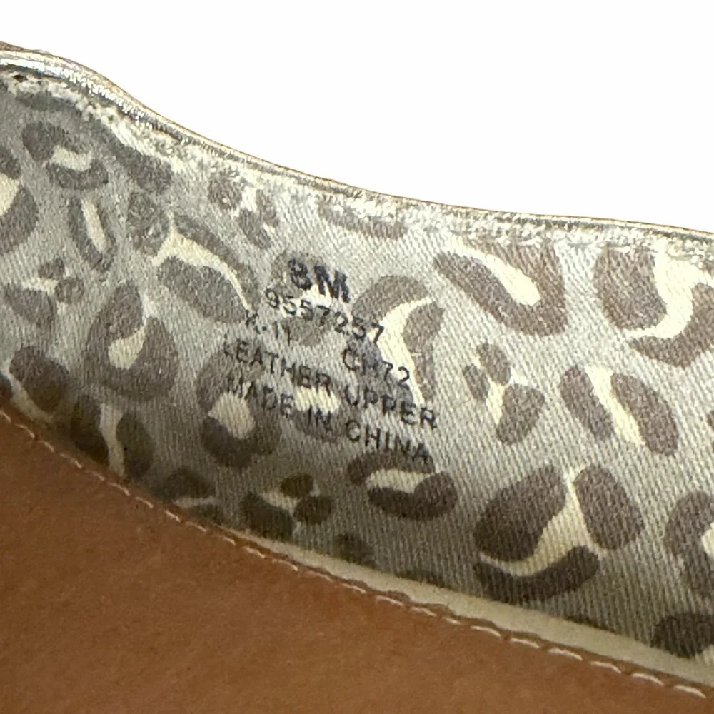 Sperry Metallic Gold Wedge Open Toe Slingbacks -‎ Size 8